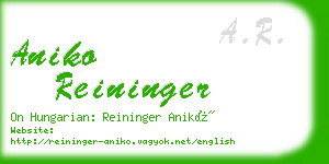 aniko reininger business card